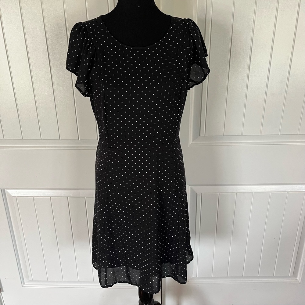 H&M Black Polka Dot Dress Short Sleeve Women’s  Size 12 Classic